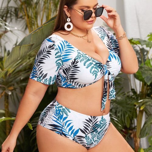 Bikini à imprimé tropical à nœud - SHEIN - Modalova