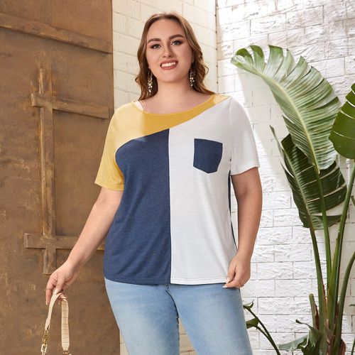 T-shirt à poche à blocs de couleurs - SHEIN - Modalova