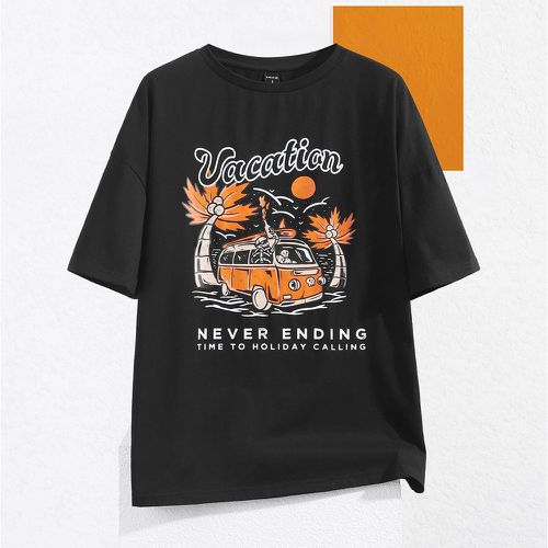 T-shirt à motif voiture et slogan - SHEIN - Modalova