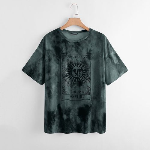 T-shirt à imprimé graphique tie dye - SHEIN - Modalova