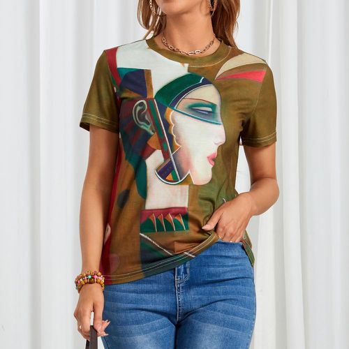 T-shirt géométrique et figure - SHEIN - Modalova