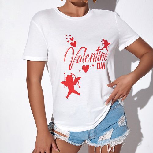 T-shirt la saint-valentin cupidon à imprimé - SHEIN - Modalova