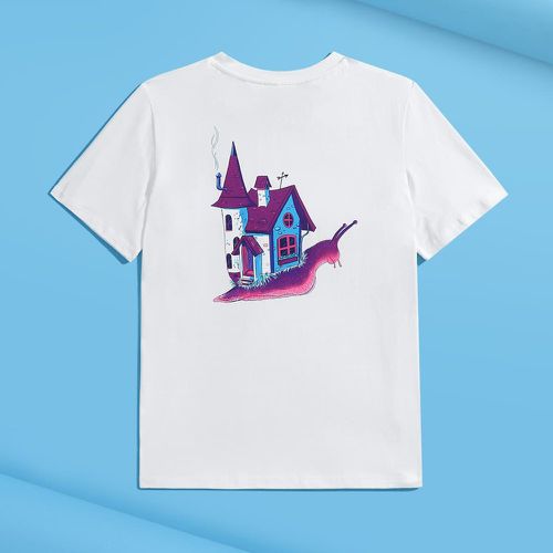 T-shirt à imprimé escargot et maison - SHEIN - Modalova