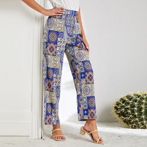 Pantalon ample taille élastique patchwork - SHEIN - Modalova