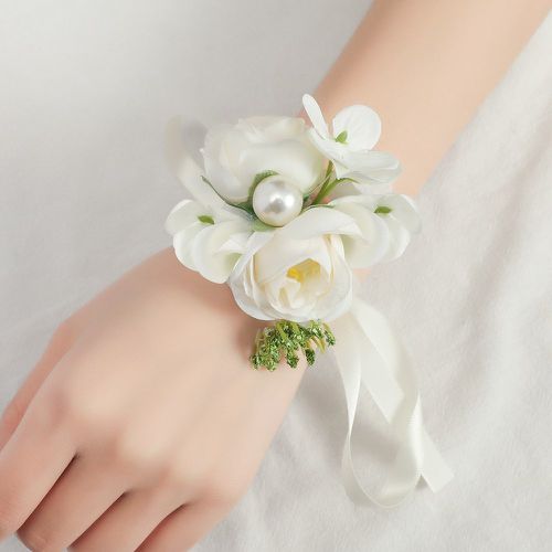 Corsage de poignet fausse perle & à fleur - SHEIN - Modalova
