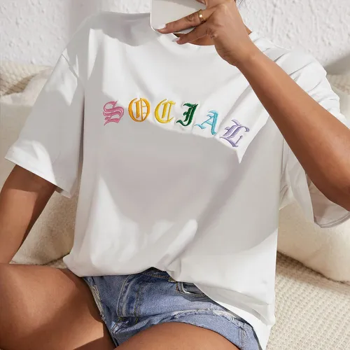 T-shirt à broderie - SHEIN - Modalova