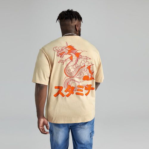 T-shirt à motif dragon chinois et lettre japonaise - SHEIN - Modalova
