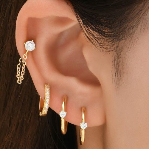 Paires Boucles d'oreilles à zircone cubique - SHEIN - Modalova