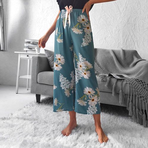 Pantalon de pyjama à imprimé floral à nœud papillon - SHEIN - Modalova
