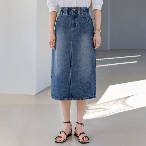 Jupe en jean taille élastique à poche - SHEIN - Modalova