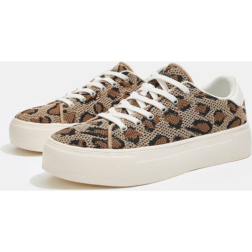Chaussures skateboard à lacets avec motif léopard - SHEIN - Modalova