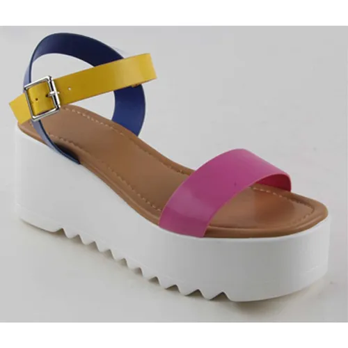 Sandales compensées à blocs de couleurs - SHEIN - Modalova