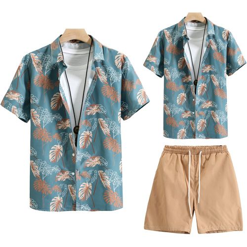 Aléatoire à imprimé tropical Chemise & Short à cordon (sans t-shirt) - SHEIN - Modalova