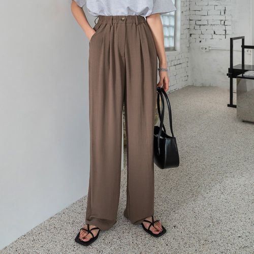 Pantalon ample taille haute à détail plié - SHEIN - Modalova