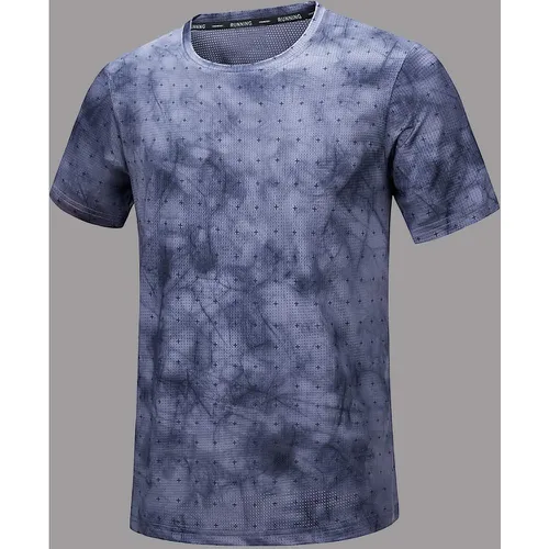 T-shirt de sport tie dye à imprimé géométrique - SHEIN - Modalova