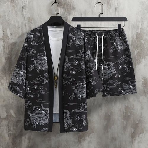 Kimono avec imprimé dragon & Short (sans t-shirt) - SHEIN - Modalova