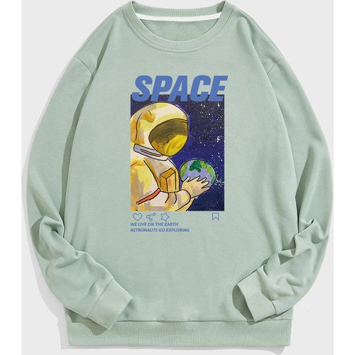 Sweat-shirt astronaute & à motif slogan - SHEIN - Modalova