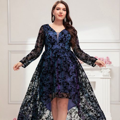 Robe habillée fleuri en tulle asymétrique zippé - SHEIN - Modalova