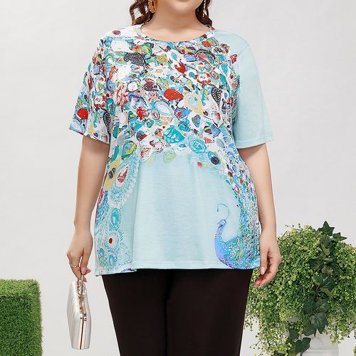 T-shirt paon & à imprimé floral - SHEIN - Modalova
