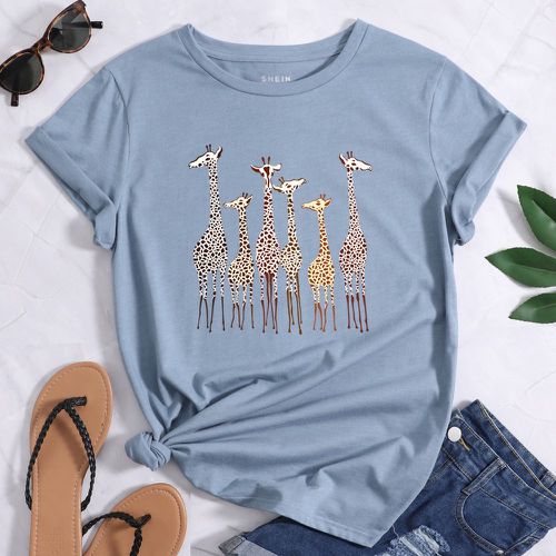 T-shirt à imprimé girafe - SHEIN - Modalova