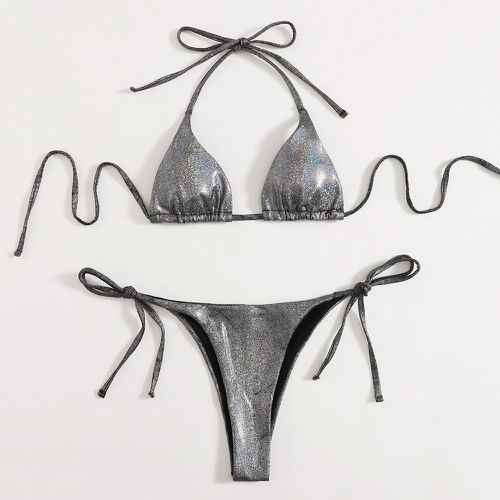 Bikini triangulaire ras-du-cou métallique - SHEIN - Modalova