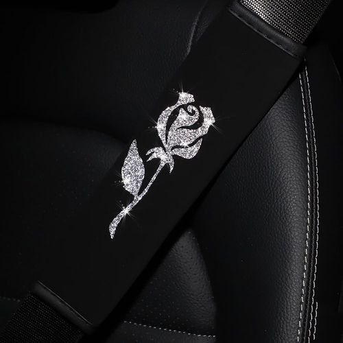 Coussin de ceinture de sécurité de voiture à motif rose scintillant - SHEIN - Modalova