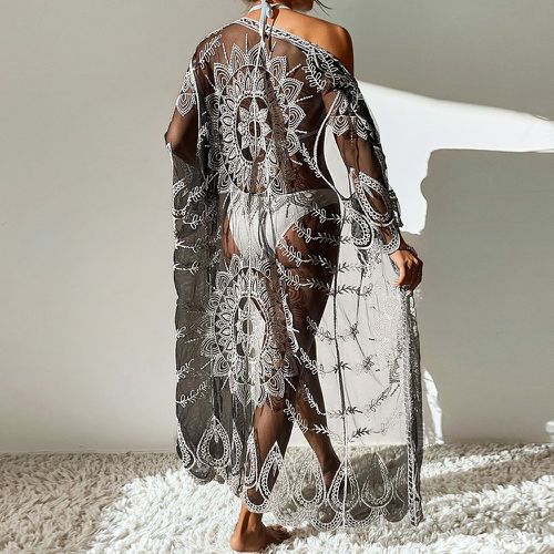 Kimono à broderie transparent - SHEIN - Modalova