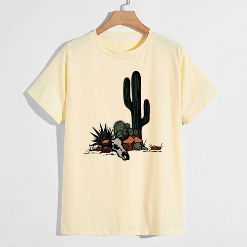 T-shirt à imprimé taureau et cactus - SHEIN - Modalova