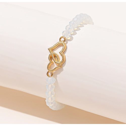 Bracelet perlé à détail cœur cristal - SHEIN - Modalova