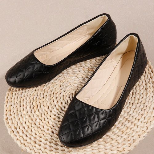Chaussures plates glissantes à motif matelassé - SHEIN - Modalova