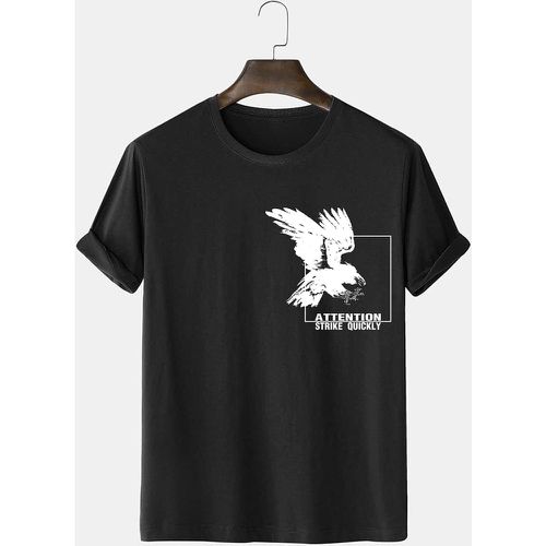T-shirt à imprimé lettre & aigle - SHEIN - Modalova