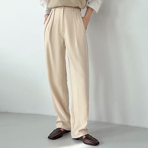 Pantalon tailleur à poches à plis - SHEIN - Modalova