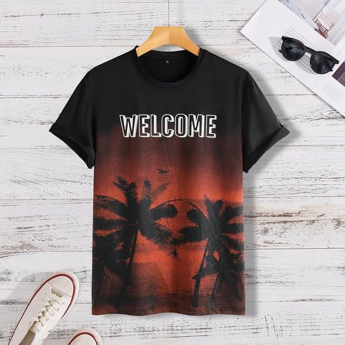 T-shirt à tropical à lettres - SHEIN - Modalova
