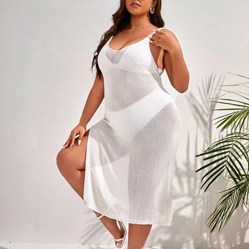 Robe de plage unicolore - SHEIN - Modalova