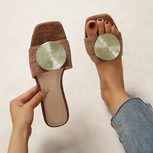 Sandales plates métallique en lin - SHEIN - Modalova