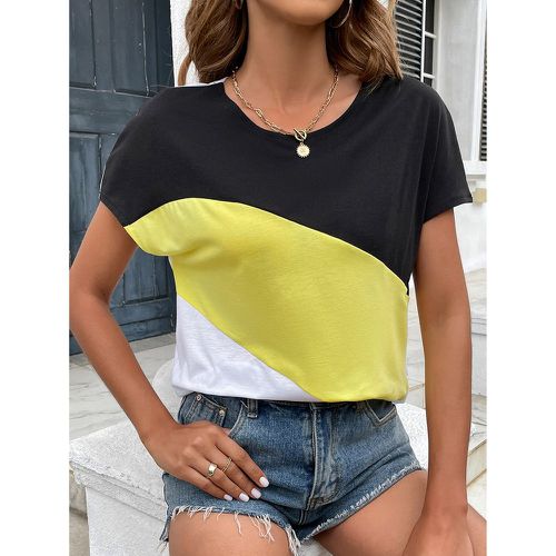 T-shirt à blocs de couleurs manches dolman - SHEIN - Modalova