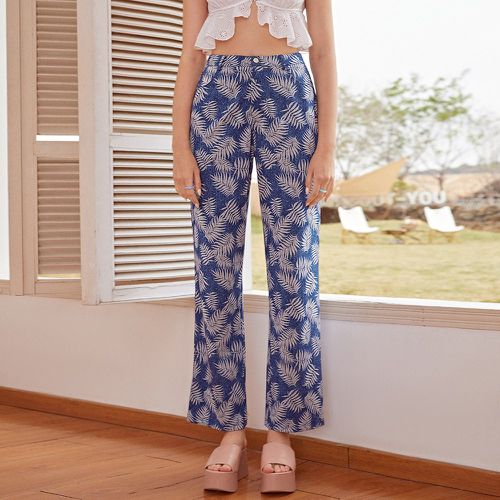 Pantalon taille haute à imprimé tropical - SHEIN - Modalova