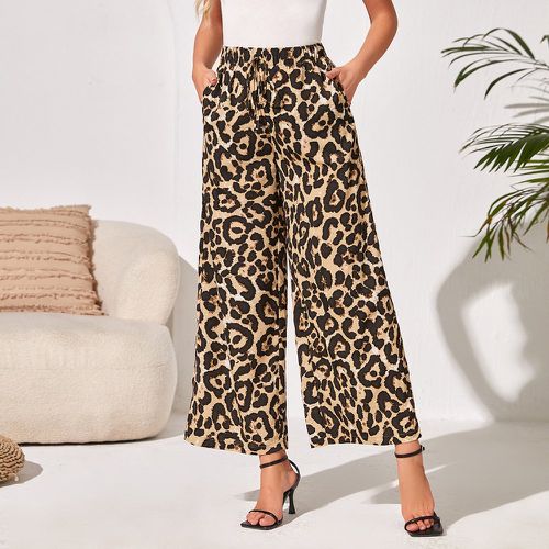 Pantalon ample léopard à nœud - SHEIN - Modalova