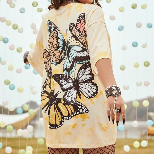 T-shirt à imprimé papillon tie dye (sans ceinture) - SHEIN - Modalova