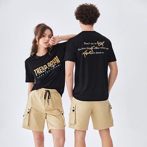Pièce T-shirt à motif slogan & 1 pièce Short - SHEIN - Modalova