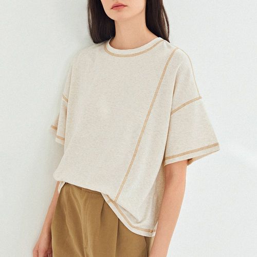 T-shirt en polyester recyclé oversize à couture - SHEIN - Modalova