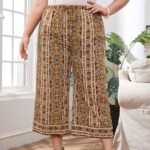 Pantalon ample taille haute à imprimé géométrique - SHEIN - Modalova