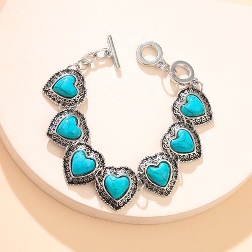 Bracelet cœur à détail turquoise - SHEIN - Modalova