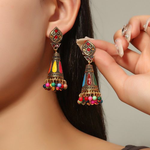 Boucles d'oreilles avec strass Jhumka - SHEIN - Modalova