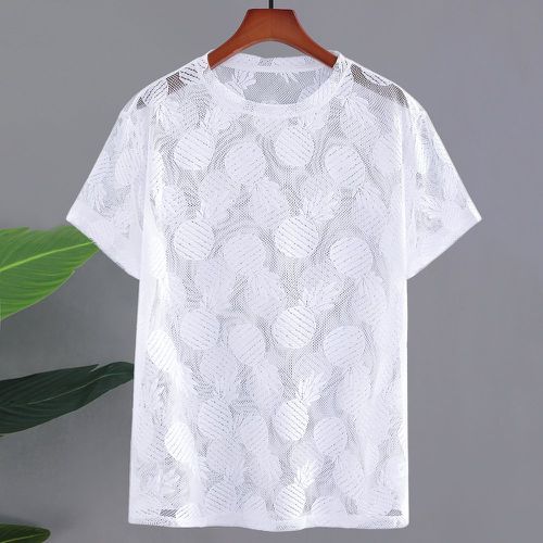 T-shirt à motif ananas en tulle - SHEIN - Modalova