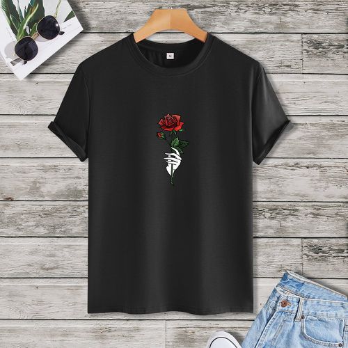 T-shirt geste & à imprimé rose - SHEIN - Modalova