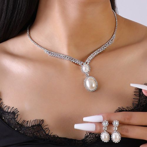 Pièces Set de bijoux fausse perle & avec strass - SHEIN - Modalova