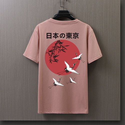 T-shirt grue & lettre japonaise - SHEIN - Modalova