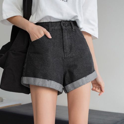 Short en jean taille haute - SHEIN - Modalova