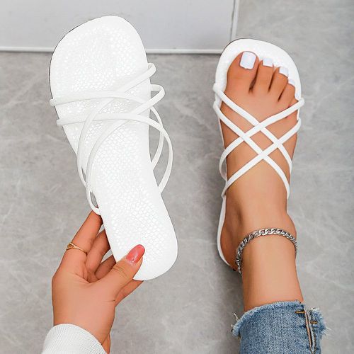 Sandales plates bride croisée - SHEIN - Modalova